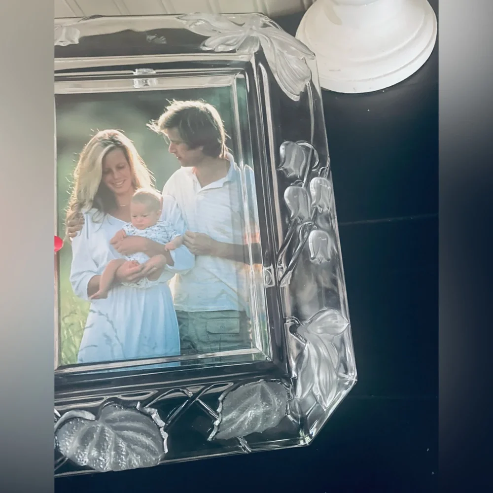 Vintage Studio Nova Spring Love clear frosted glass photo frame 5x7 inch NEW